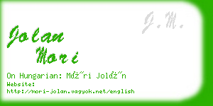 jolan mori business card